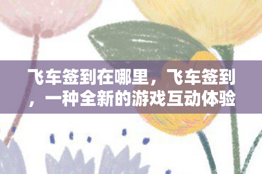 飞车签到在哪里，飞车签到，一种全新的游戏互动体验