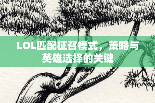 LOL匹配征召模式，策略与英雄选择的关键