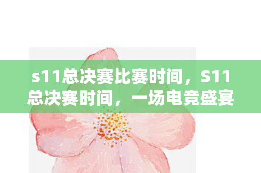 s11总决赛比赛时间,S11总决赛时间,一场电竞盛宴的倒计时 s11总决赛比赛时间,S11总决赛时间,一场电竞盛宴的倒计时
