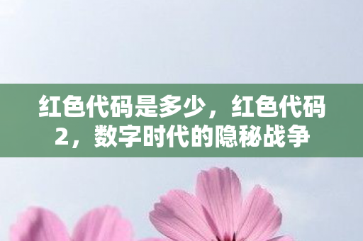 红色代码是多少，红色代码2，数字时代的隐秘战争