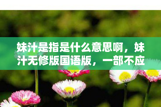 妹汁是指是什么意思啊,妹汁无修版国语版,一部不应被忽视的国产动画佳作 妹汁是指是什么意思啊,妹汁无修版国语版,一部不应被忽视的国产动画佳作
