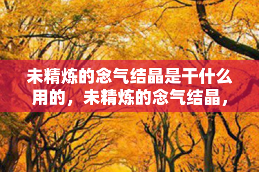 未精炼的念气结晶是干什么用的,未精炼的念气结晶,探寻古老智慧的神秘结晶 未精炼的念气结晶是干什么用的,未精炼的念气结晶,探寻古老智慧的神秘结晶