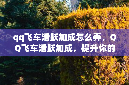 qq飞车活跃加成怎么弄,QQ飞车活跃加成,提升你的游戏体验与成就感 qq飞车活跃加成怎么弄,QQ飞车活跃加成,提升你的游戏体验与成就感
