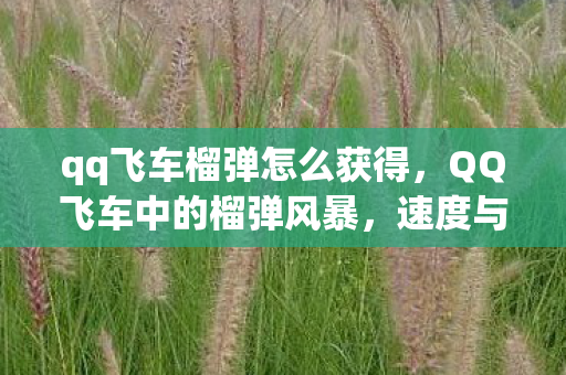 qq飞车榴弹怎么获得,QQ飞车中的榴弹风暴,速度与激情的碰撞 qq飞车榴弹怎么获得,QQ飞车中的榴弹风暴,速度与激情的碰撞