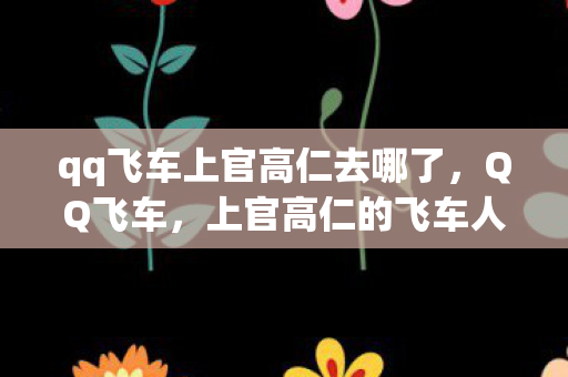 qq飞车上官高仁去哪了,QQ飞车,上官高仁的飞车人生 qq飞车上官高仁去哪了,QQ飞车,上官高仁的飞车人生