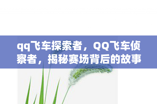qq飞车探索者,QQ飞车侦察者,揭秘赛场背后的故事 qq飞车探索者,QQ飞车侦察者,揭秘赛场背后的故事
