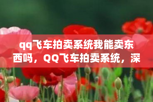 qq飞车拍卖系统我能卖东西吗,QQ飞车拍卖系统,深度解析与玩家指南 qq飞车拍卖系统我能卖东西吗,QQ飞车拍卖系统,深度解析与玩家指南