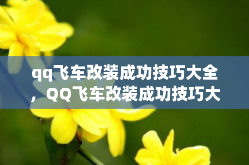 qq飞车改装成功技巧大全,QQ飞车改装成功技巧大揭秘 qq飞车改装成功技巧大全,QQ飞车改装成功技巧大揭秘