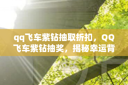 qq飞车紫钻抽取折扣，QQ飞车紫钻抽奖，揭秘幸运背后的秘密