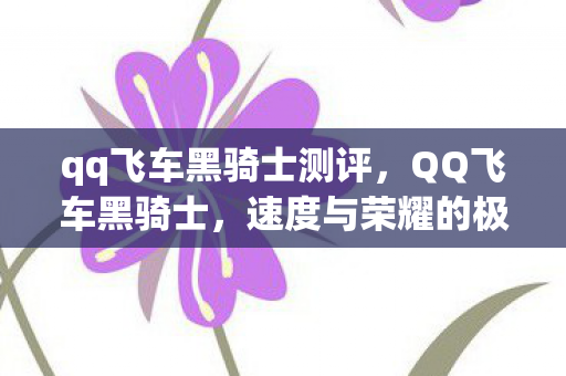 qq飞车黑骑士测评，QQ飞车黑骑士，速度与荣耀的极致追求