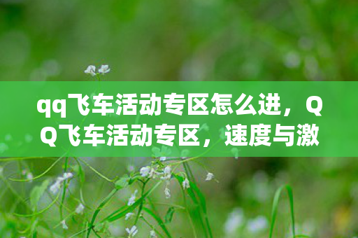 qq飞车活动专区怎么进,QQ飞车活动专区,速度与激情的狂欢盛宴 qq飞车活动专区怎么进,QQ飞车活动专区,速度与激情的狂欢盛宴