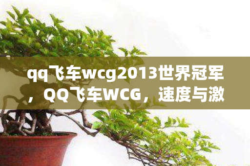 qq飞车wcg2013世界冠军,QQ飞车WCG,速度与激情的碰撞 qq飞车wcg2013世界冠军,QQ飞车WCG,速度与激情的碰撞