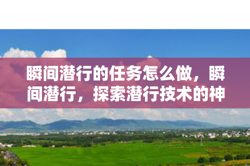 瞬间潜行的任务怎么做，瞬间潜行，探索潜行技术的神秘面纱