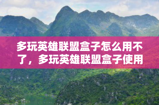 多玩英雄联盟盒子怎么用不了，多玩英雄联盟盒子使用指南，打造你的游戏利器