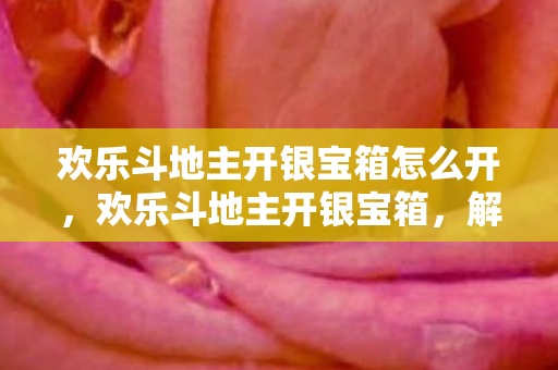 欢乐斗地主开银宝箱怎么开,欢乐斗地主开银宝箱,解锁你的游戏新体验 欢乐斗地主开银宝箱怎么开,欢乐斗地主开银宝箱,解锁你的游戏新体验