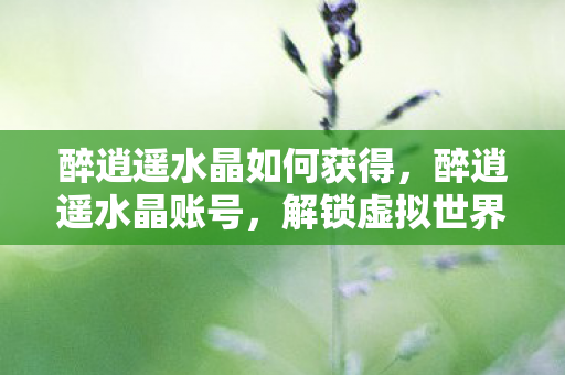 醉逍遥水晶如何获得,醉逍遥水晶账号,解锁虚拟世界的神秘钥匙 醉逍遥水晶如何获得,醉逍遥水晶账号,解锁虚拟世界的神秘钥匙