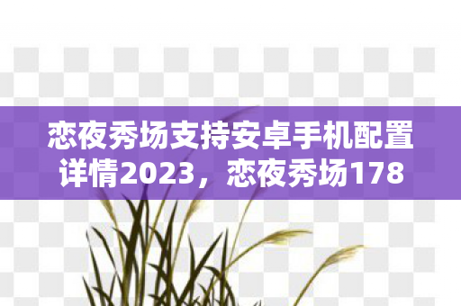 恋夜秀场支持安卓手机配置详情2023，恋夜秀场178，探索时尚与艺术的交汇点
