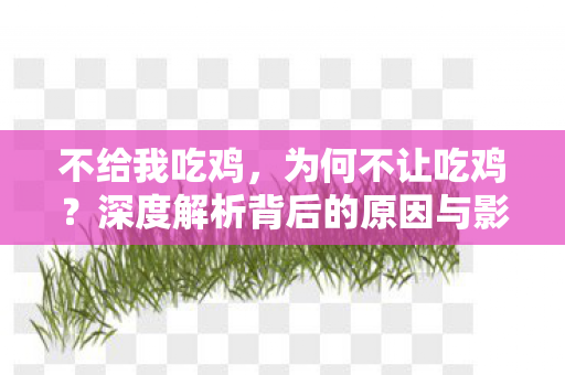 不给我吃鸡,为何不让吃鸡?深度解析背后的原因与影响 不给我吃鸡,为何不让吃鸡?深度解析背后的原因与影响