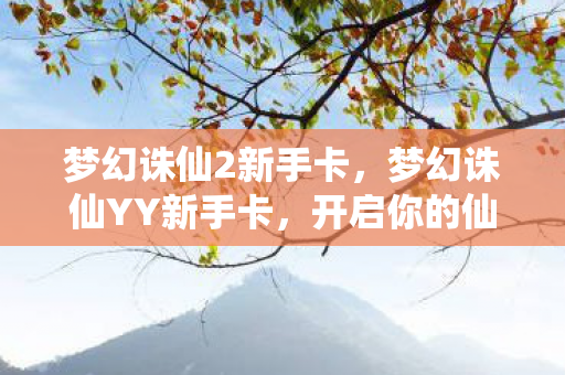 梦幻诛仙2新手卡，梦幻诛仙YY新手卡，开启你的仙侠之旅