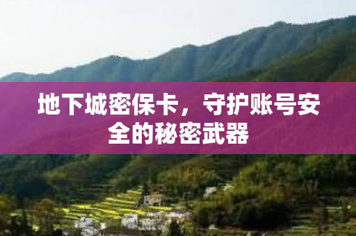 地下城密保卡,守护账号安全的秘密武器 地下城密保卡,守护账号安全的秘密武器