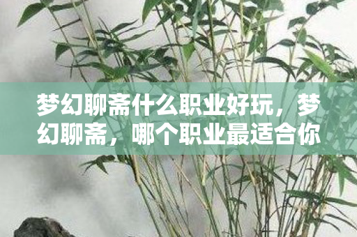 梦幻聊斋什么职业好玩,梦幻聊斋,哪个职业最适合你? 梦幻聊斋什么职业好玩,梦幻聊斋,哪个职业最适合你?