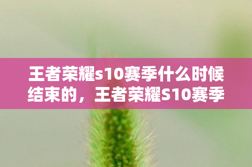 王者荣耀s10赛季什么时候结束的,王者荣耀S10赛季结束时间预测 王者荣耀s10赛季什么时候结束的,王者荣耀S10赛季结束时间预测