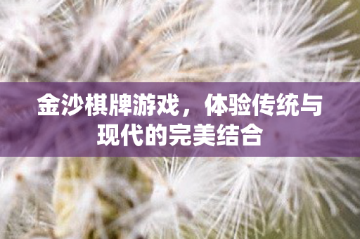 金沙棋牌游戏,体验传统与现代的完美结合 金沙棋牌游戏,体验传统与现代的完美结合