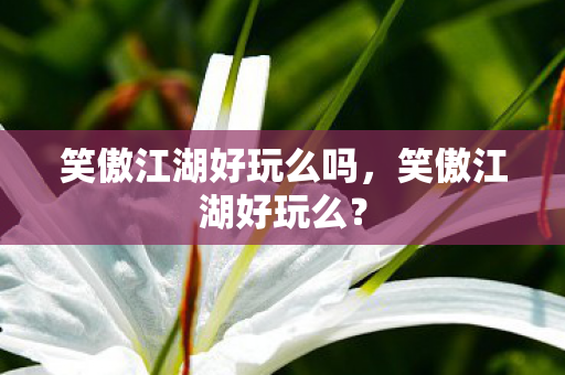 笑傲江湖好玩么吗,笑傲江湖好玩么? 笑傲江湖好玩么吗,笑傲江湖好玩么?