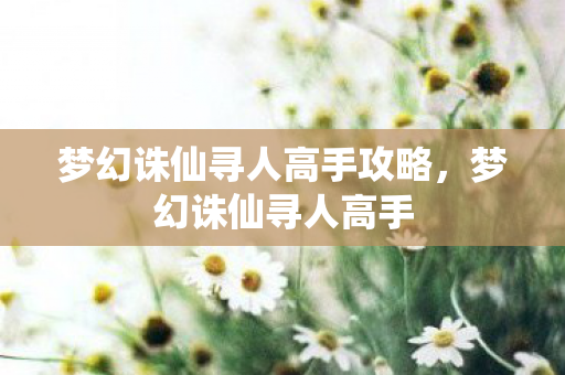 梦幻诛仙寻人高手攻略,梦幻诛仙寻人高手 梦幻诛仙寻人高手攻略,梦幻诛仙寻人高手