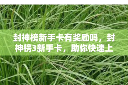 封神榜新手卡有奖励吗,封神榜3新手卡,助你快速上手的攻略指南 封神榜新手卡有奖励吗,封神榜3新手卡,助你快速上手的攻略指南
