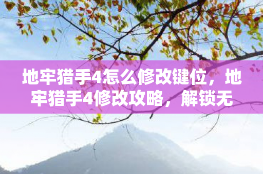 地牢猎手4怎么修改键位，地牢猎手4修改攻略，解锁无限可能