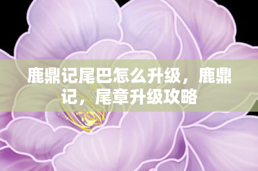 鹿鼎记尾巴怎么升级,鹿鼎记,尾章升级攻略 鹿鼎记尾巴怎么升级,鹿鼎记,尾章升级攻略