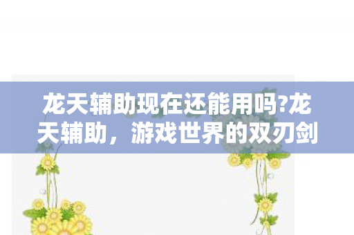 龙天辅助现在还能用吗?龙天辅助,游戏世界的双刃剑 龙天辅助现在还能用吗?龙天辅助,游戏世界的双刃剑