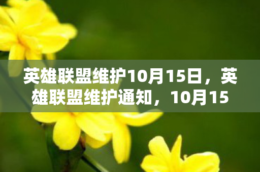 英雄联盟维护10月15日，英雄联盟维护通知，10月15日维护时间详解