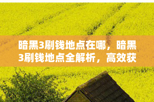 暗黑3刷钱地点在哪,暗黑3刷钱地点全解析,高效获取金币的秘诀 暗黑3刷钱地点在哪,暗黑3刷钱地点全解析,高效获取金币的秘诀