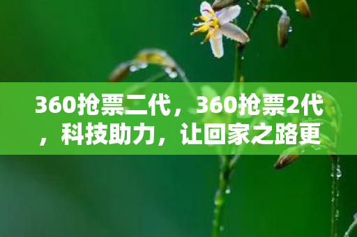 360抢票二代,360抢票2代,科技助力,让回家之路更顺畅 360抢票二代,360抢票2代,科技助力,让回家之路更顺畅