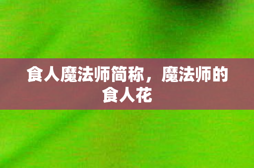食人魔法师简称,魔法师的食人花 食人魔法师简称,魔法师的食人花