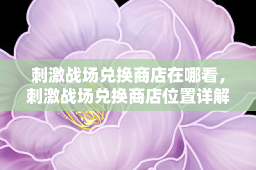 刺激战场兑换商店在哪看,刺激战场兑换商店位置详解 刺激战场兑换商店在哪看,刺激战场兑换商店位置详解