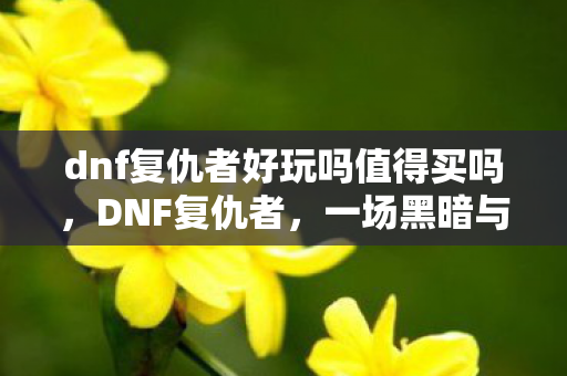 dnf复仇者好玩吗值得买吗,DNF复仇者,一场黑暗与光明的交织之旅 dnf复仇者好玩吗值得买吗,DNF复仇者,一场黑暗与光明的交织之旅
