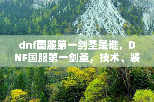 dnf国服第一剑圣是谁,DNF国服第一剑圣,技术、装备与荣誉的巅峰 dnf国服第一剑圣是谁,DNF国服第一剑圣,技术、装备与荣誉的巅峰