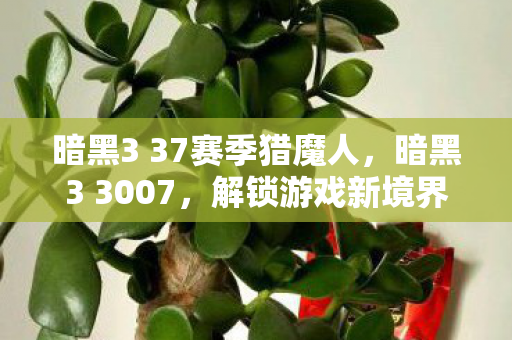 暗黑3 37赛季猎魔人,暗黑3 3007,解锁游戏新境界的密钥 暗黑3 37赛季猎魔人,暗黑3 3007,解锁游戏新境界的密钥