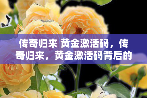 传奇归来 黄金激活码，传奇归来，黄金激活码背后的故事
