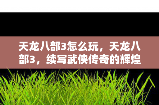 天龙八部3怎么玩,天龙八部3,续写武侠传奇的辉煌篇章 天龙八部3怎么玩,天龙八部3,续写武侠传奇的辉煌篇章