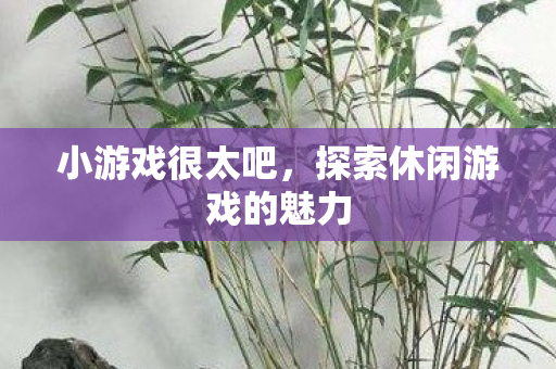 小游戏很太吧,探索休闲游戏的魅力 小游戏很太吧,探索休闲游戏的魅力