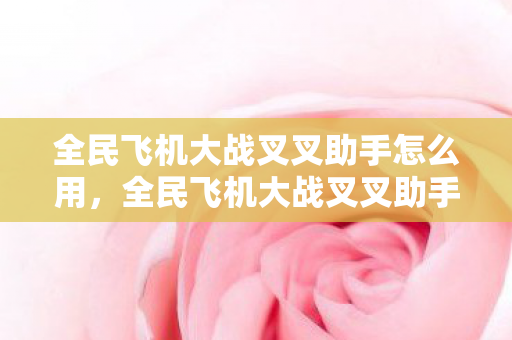 全民飞机大战叉叉助手怎么用，全民飞机大战叉叉助手，提升游戏乐趣的必备神器