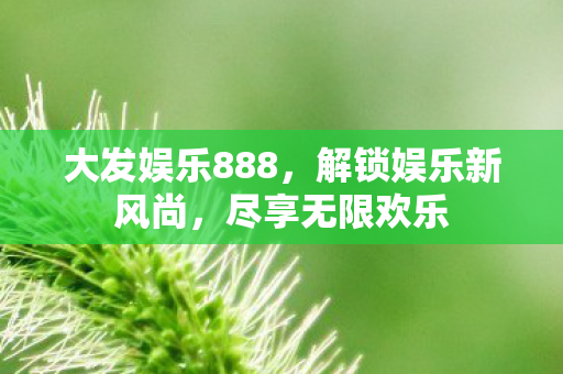 大发娱乐888,解锁娱乐新风尚,尽享无限欢乐 大发娱乐888,解锁娱乐新风尚,尽享无限欢乐