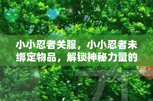 小小忍者关服,小小忍者未绑定物品,解锁神秘力量的钥匙 小小忍者关服,小小忍者未绑定物品,解锁神秘力量的钥匙