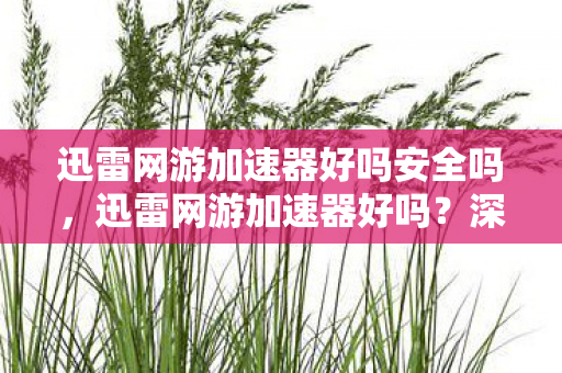 迅雷网游加速器好吗安全吗,迅雷网游加速器好吗?深度解析与体验分享 迅雷网游加速器好吗安全吗,迅雷网游加速器好吗?深度解析与体验分享