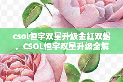 csol恒宇双星升级金红双蝎，CSOL恒宇双星升级全解析，打造最强武器，征服战场！