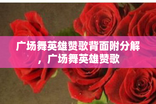 广场舞英雄赞歌背面附分解，广场舞英雄赞歌